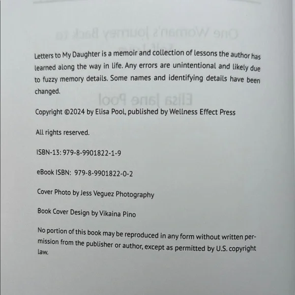 NWOT Letters to My Daughter: One Woman's Journey Back to Self-Love Book Gift - Picture 3 of 4